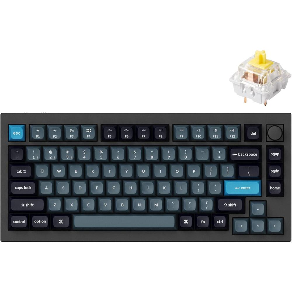 imageKeychron Q1 Pro Wireless Custom Mechanical Keyboard QMKVIA Programmable Full Aluminum 75 Layout BluetoothWired RGB with Hotswappable Keychron K Pro Banana Switch Compatible with Mac Windows LinuxHotswap Keychron K Pro Banana Switch
