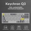 Keychron Q3 Wired Custom Mechanical Keyboard Knob Version, TKL Tenkeyless QMK/VIA Programmable Macro with Hot-swappable Gateron G Pro Blue Switch Double Gasket Compatible with Mac Windows Linux (Grey)(Hot-swap Gateron G Pro Blue Switch)