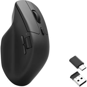 Keychron M6 All Silent Wireless Gaming Optical Mouse, Tri-Mode 2.4 GHz/Bluetooth 5.3/Wired, PixArt 3395 Sensor, 26000 DPI, Ergonomic Lightweight Programmable Macro Button for Windows PC/Mac – Black(Black)