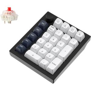 Keychron Q0 Max Wireless Custom Mechanical Numpad, 2.4 GHz/Bluetooth 5.1/Wired QMK Number Pad, RGB Hot-Swappable with Gateron Banana Switch for Laptop Mac Windows Linux – White(Gateron Jupiter Red Switch-Black)