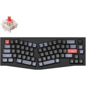 Keychron Q8 Wired Custom Mechanical Keyboard with Knob, 65% Alice Layout QMK/VIA Programmable, Hot-swappable Gateron G Pro Red Switch, Double Gasket Compatible with Mac Windows Linux (Black)(Hot-swap RGB Gateron G Pro Red Switch)