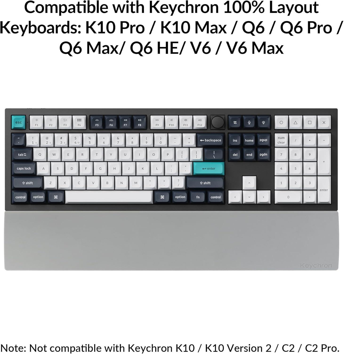 imageKeychron Gray Silicone Palm Rest 1713 Wrist Rest for FullSize Mechanical Keyboards Fits K10 C2 C2 Pro Ergonomic Wrist Support for Typing Comfort amp Pain ReliefGray