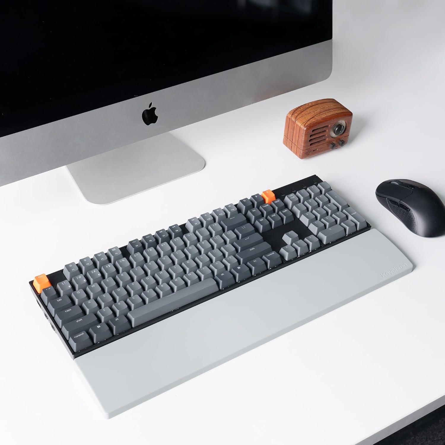 imageKeychron Gray Silicone Palm Rest 1713 Wrist Rest for FullSize Mechanical Keyboards Fits K10 C2 C2 Pro Ergonomic Wrist Support for Typing Comfort amp Pain ReliefGray