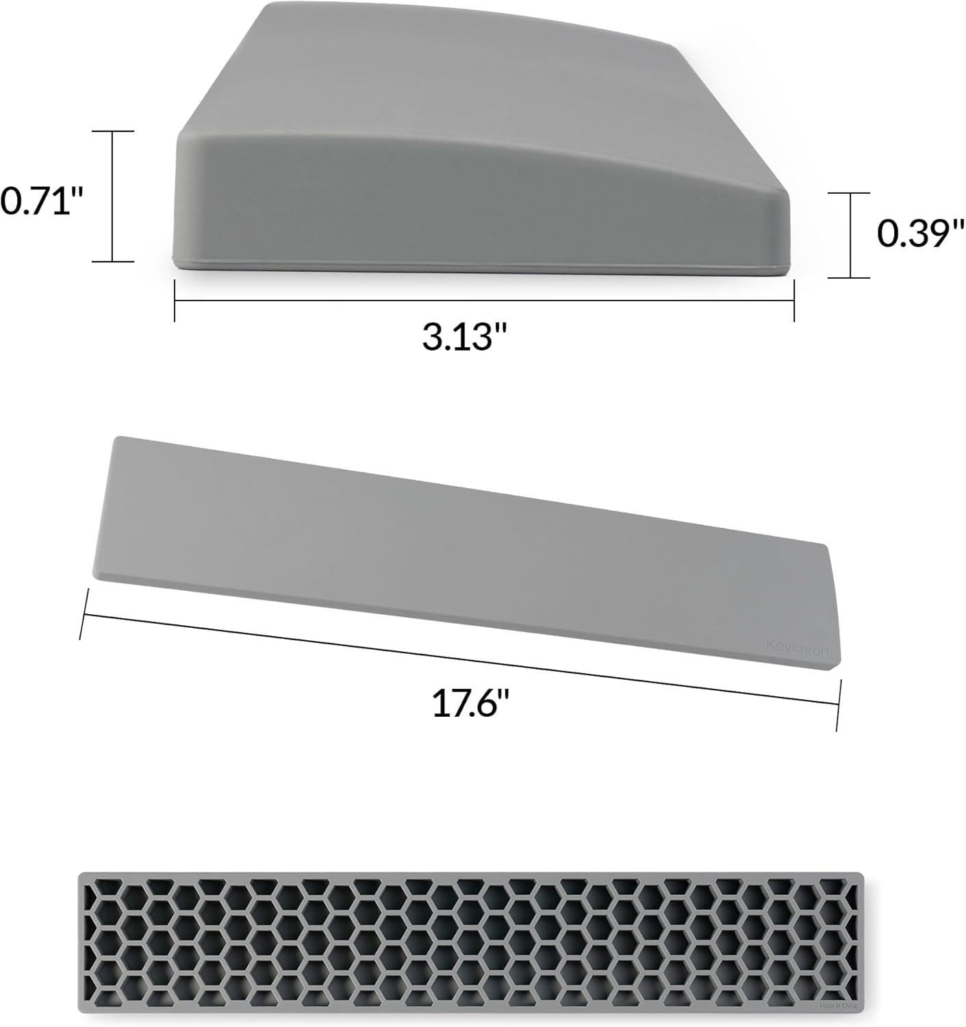 imageKeychron Gray Silicone Palm Rest 1713 Wrist Rest for FullSize Mechanical Keyboards Fits K10 C2 C2 Pro Ergonomic Wrist Support for Typing Comfort amp Pain ReliefGray