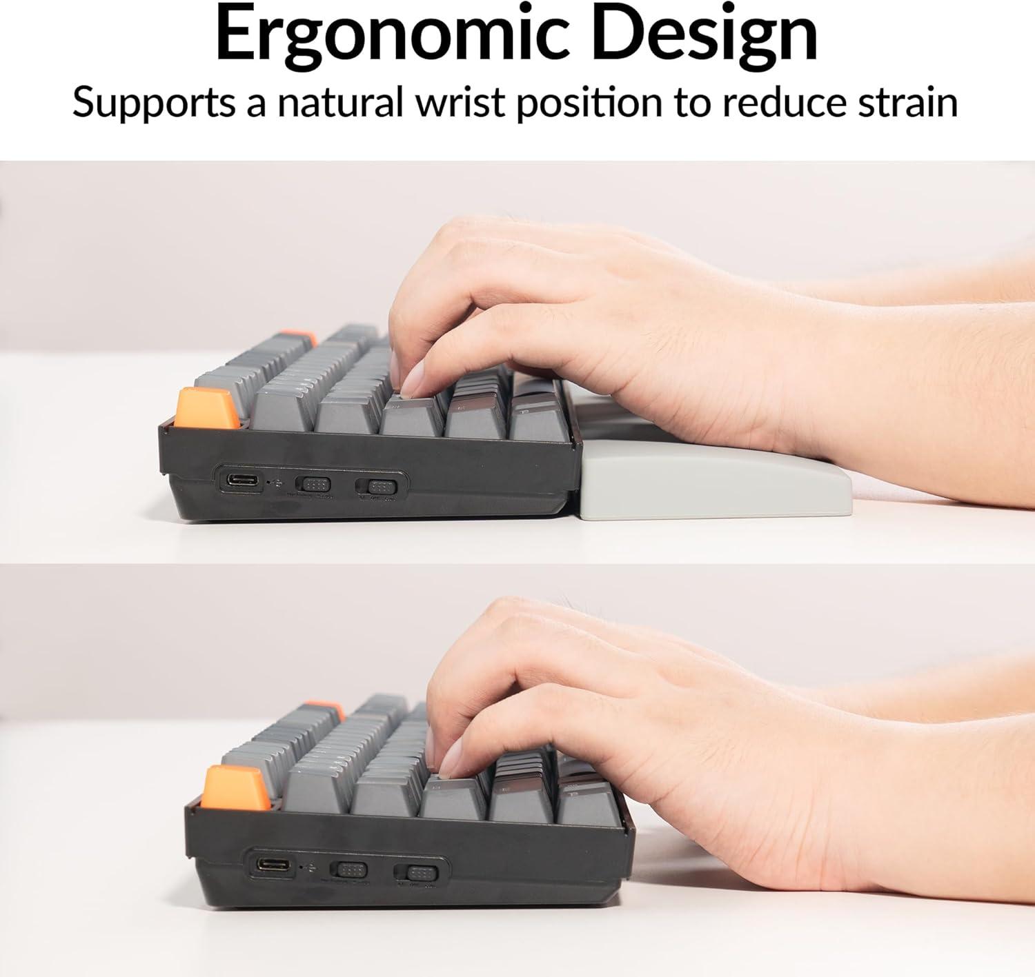 imageKeychron Gray Silicone Palm Rest 1713 Wrist Rest for FullSize Mechanical Keyboards Fits K10 C2 C2 Pro Ergonomic Wrist Support for Typing Comfort amp Pain ReliefGray