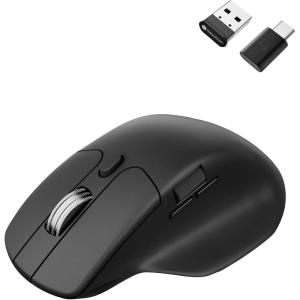Keychron M6 8000 Hz Wireless Bluetooth 2.4 GHz/Wired Connection Mouse, Lightweight Body Programmable PixArt 3950 Sensor for Windows Mac Linux – Black(Black)
