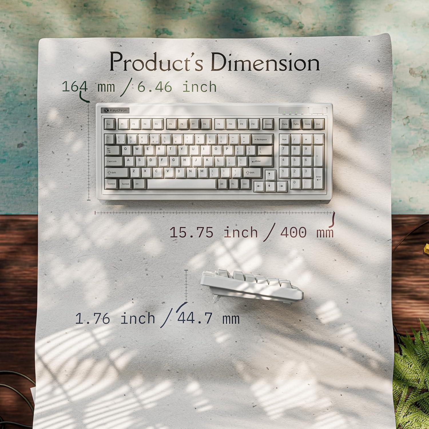 imageKeychron R5 Retro Wireless Mechanical Keyboard 96 Layout Hot Swappable RGB Super Banana Switch QMK TriMode24 GHzBluetoothWired Compatible with Mac PC LinuxKeychron Super Brown Switch