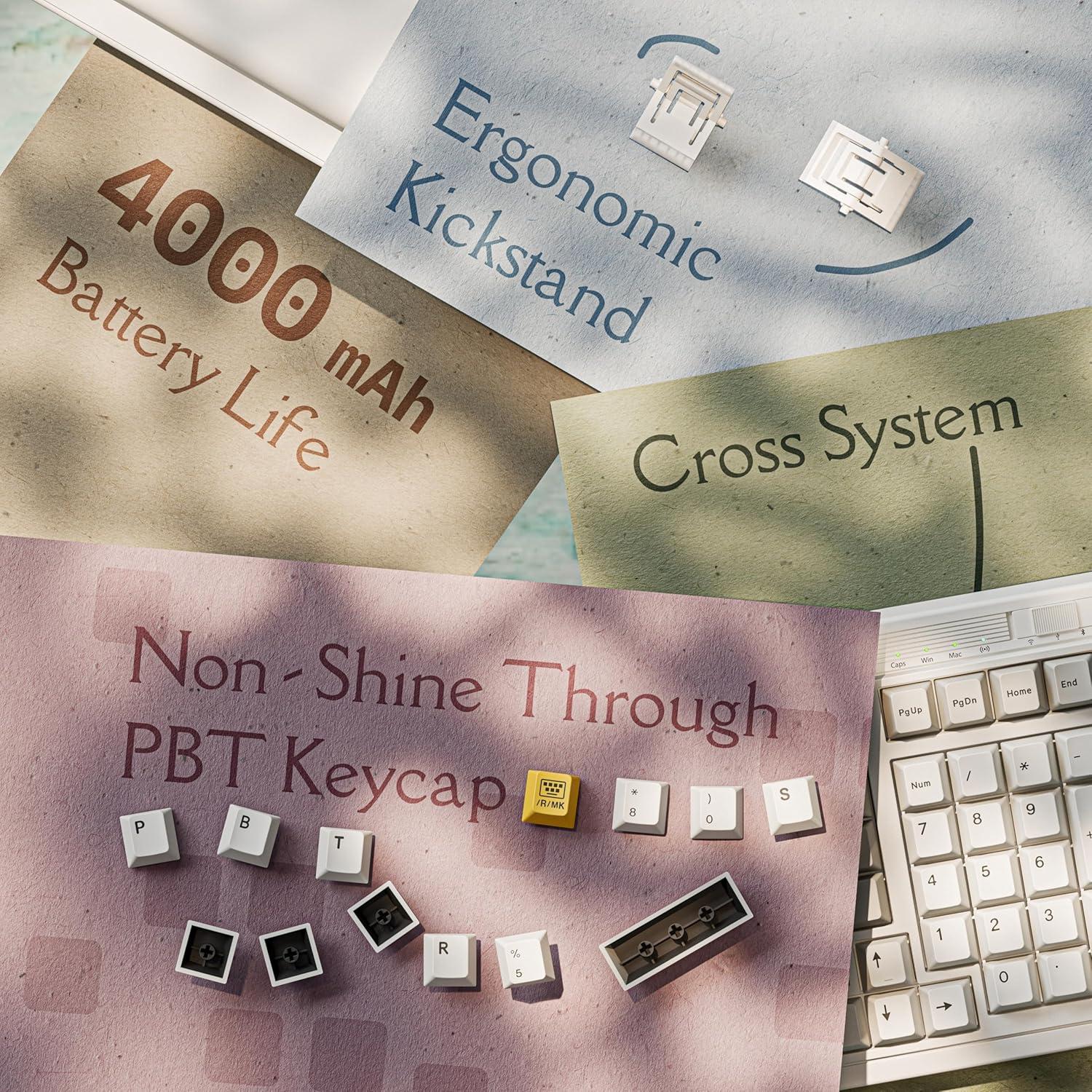 imageKeychron R5 Retro Wireless Mechanical Keyboard 96 Layout Hot Swappable RGB Super Banana Switch QMK TriMode24 GHzBluetoothWired Compatible with Mac PC LinuxKeychron Super Banana Switch