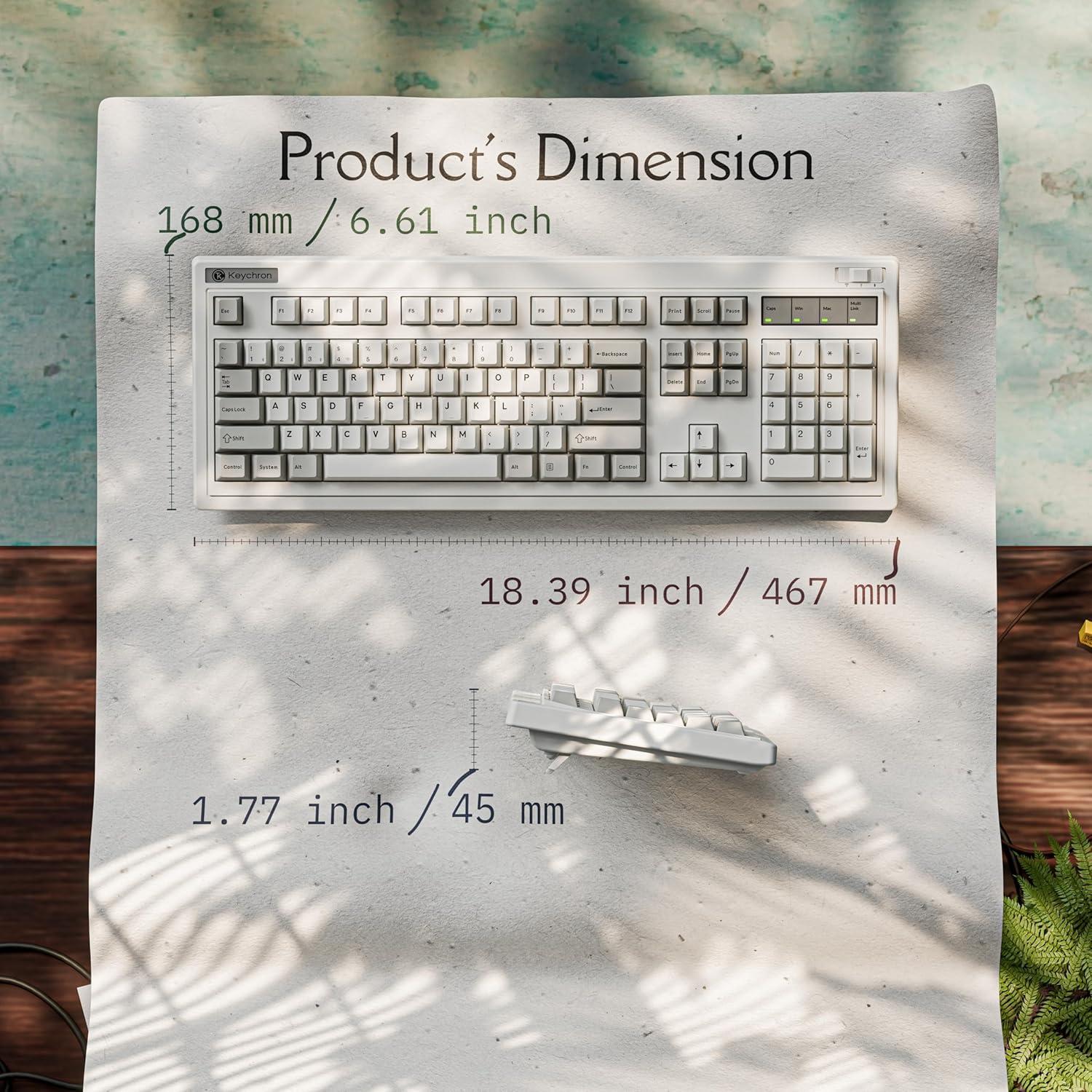 imageKeychron R6 Retro Wireless Mechanical Keyboard 100 Full Size Hot Swappable RGB Super Banana Switch QMK TriMode24 GHzBluetoothWired Compatible with Mac PC LinuxKeychron Super Banana Switch