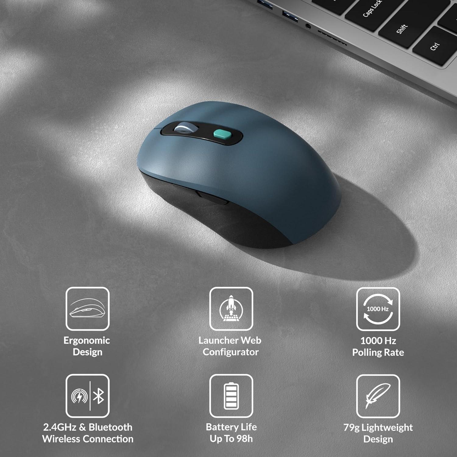 imageKeychron B33 Wireless Keyboard amp BM25 Mouse Combo 24 GHzBluetooth 52Wired 80 TKL Silent Portable Ergonomic Keyboard Adjustable DPI Mouse Unifying Receiver for macOS Windows Linux