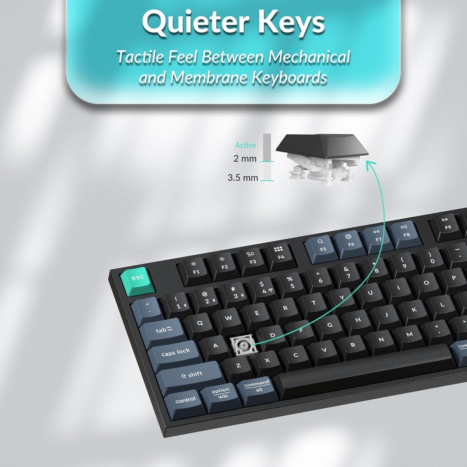 imageKeychron B33 Wireless Keyboard amp BM25 Mouse Combo 24 GHzBluetooth 52Wired 80 TKL Silent Portable Ergonomic Keyboard Adjustable DPI Mouse Unifying Receiver for macOS Windows Linux