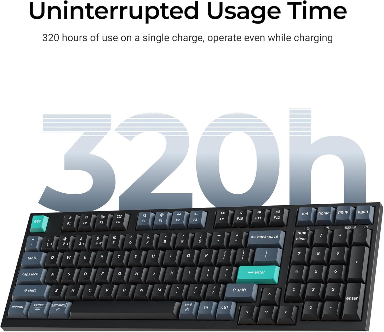 imageKeychron B35 Wireless Keyboard 24 GHzBluetooth 96 Layout Keyboard with Numeric Keypad Silent Typing Launcher Support Ergonomic Angle Compatible with Mac Windows Linux