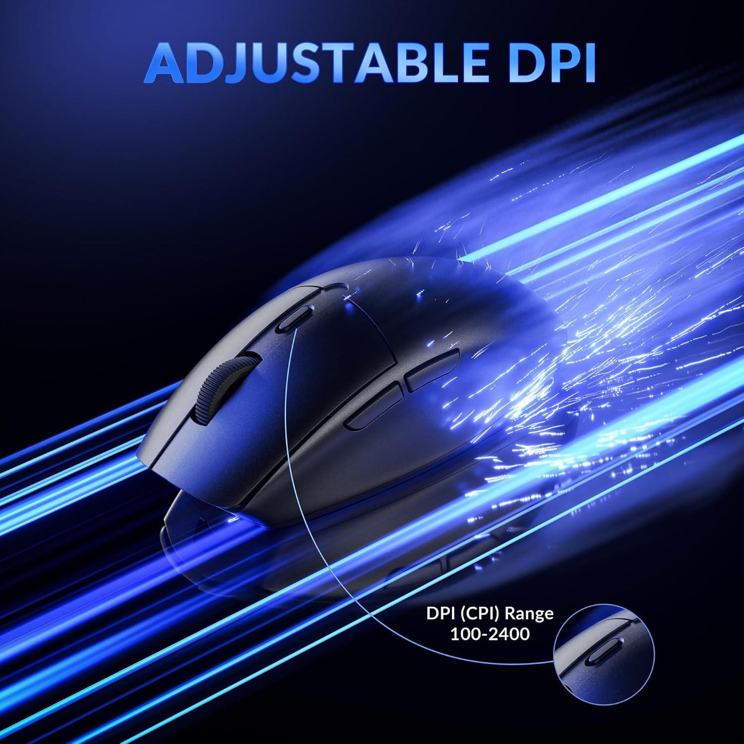 imageKeychron BM22 Wireless 24 GHz Mouse Launcher Support PAW3212 Sensor 76g Lightweight Ergonomic Design 2400 DPI 1000 Hz Polling Rate Compatible for Mac Windows LinuxBlack