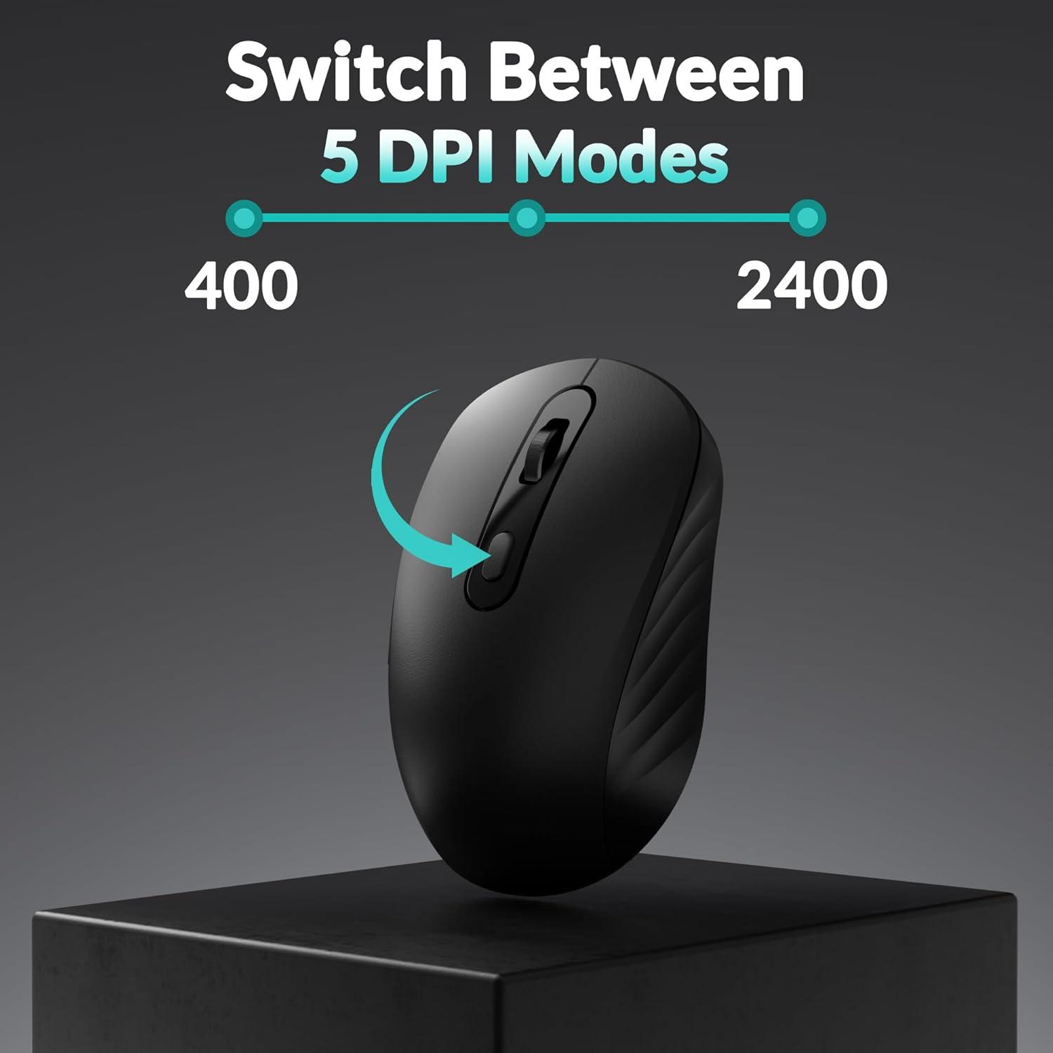 imageKeychron BM25 Silent Wireless Mouse Ergonomic Rechargeable Mice with TriMode 24GBluetooth 52Wired 1000Hz Polling Rate Adjustable DPI Programmable for Mac Windows Linux  Space GrayBlack