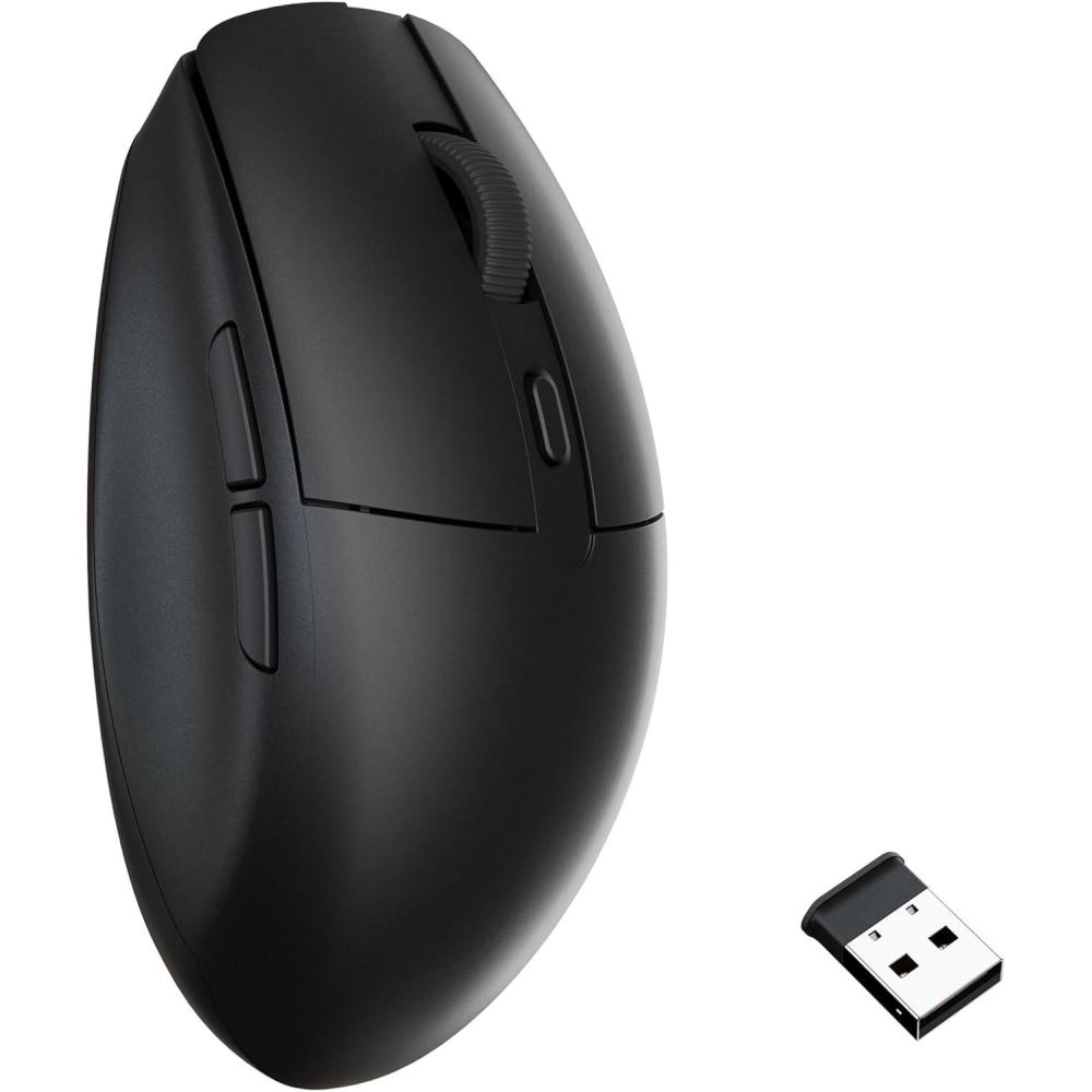 imageKeychron BM22 Wireless 24 GHz Mouse Launcher Support PAW3212 Sensor 76g Lightweight Ergonomic Design 2400 DPI 1000 Hz Polling Rate Compatible for Mac Windows LinuxBlack