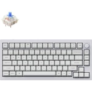 Keychron Q1 RGB Wired Custom Mechanical Keyboard, 75% Layout QMK/VIA Programmable Macro with Hot-swappable Gateron G Pro Blue Switch Double Gasket Compatible with Mac Windows Linux (White) -Version 2(White（Gateron G Pro Blue Switch）)