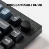 Keychron V1 Wired Custom Mechanical Keyboard Knob Version, 75% Layout QMK/VIA Programmable with Hot-swappable Keychron K Pro Red Switch Compatible with Mac Windows Linux (Frosted Black-Translucent)(Hot-swap Keychron K Pro Red Switch)