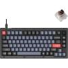 Keychron V1 Wired Custom Mechanical Keyboard Knob Version, 75% Layout QMK/VIA Programmable with Hot-swappable Keychron K Pro Red Switch Compatible with Mac Windows Linux (Frosted Black-Translucent)(Hot-swap Keychron K Pro Brown Switch)