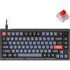 Keychron V1 Wired Custom Mechanical Keyboard Knob Version, 75% Layout QMK/VIA Programmable with Hot-swappable Keychron K Pro Red Switch Compatible with Mac Windows Linux (Frosted Black-Translucent)(Hot-swap Keychron K Pro Red Switch)