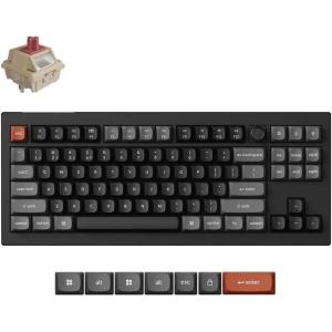 Keychron V3 Ultra TKL Mechanical Keyboard Wireless, ZMK Custom 8K Polling Rate, 2.4 GHz/Bluetooth/Wired with RGB Backlit, Pre-Lubed Silk POM Brown Switch Hot-Swappable for Mac Windows Linux(Red Switch)