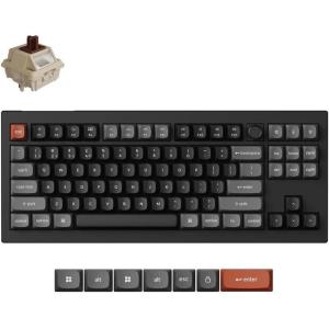 Keychron V3 Ultra TKL Mechanical Keyboard Wireless, ZMK Custom 8K Polling Rate, 2.4 GHz/Bluetooth/Wired with RGB Backlit, Pre-Lubed Silk POM Brown Switch Hot-Swappable for Mac Windows Linux(Brown Switch)