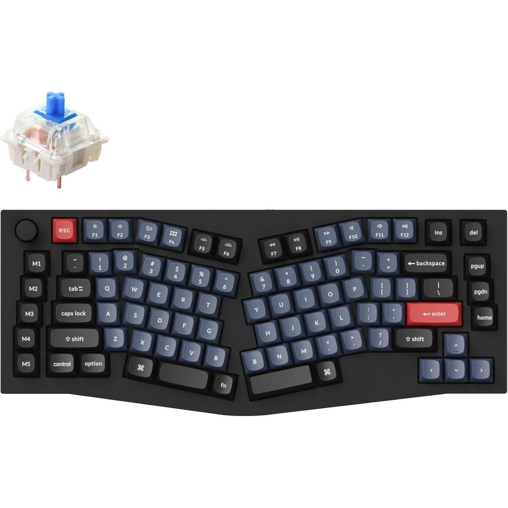 imageKeychron Q10 Wired Custom Mechanical Keyboard Knob Version 75 Alice Layout QMKVIA Programmable Macro with Hotswappable Gateron G Pro Blue Switch Compatible with Mac Windows Linux BlackHotswap Gateron G Pro Blue Switch
