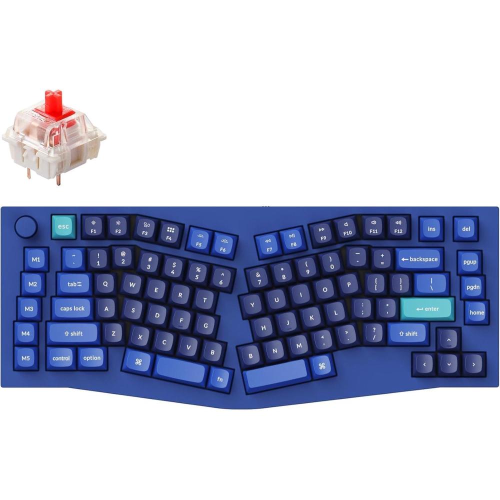 imageKeychron Q10 Wired Custom Mechanical Keyboard Knob Version 75 Alice Layout QMKVIA Programmable Macro with Hotswappable Gateron G Pro Brown Switch Compatible with Mac Windows Linux BlueHotswap Gateron G Pro Red SwitchB