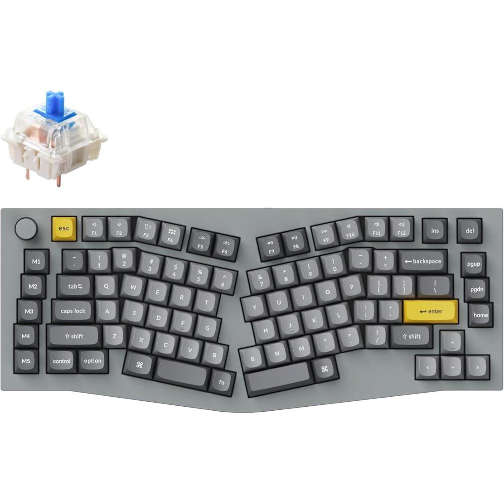 imageKeychron Q10 Wired Custom Mechanical Keyboard Knob Version 75 Alice Layout QMKVIA Programmable Macro with Hotswappable Gateron G Pro Brown Switch Compatible with Mac Windows Linux BlueHotswap Gateron G Pro Blue Switch