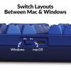 Keychron Q10 Wired Custom Mechanical Keyboard Knob Version, 75% Alice Layout QMK/VIA Programmable Macro with Hot-swappable Gateron G Pro Brown Switch Compatible with Mac Windows Linux (Blue)(Hot-swap Gateron G Pro Red Switch-B)