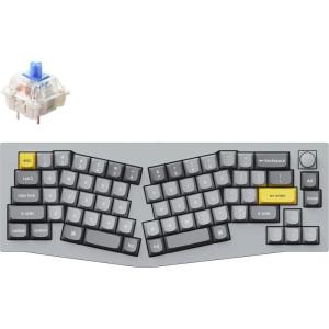 Keychron Q8 Wired Custom Mechanical Keyboard Knob Version, 65% Alice Layout QMK/VIA Programmable with Hot-swappable Gateron G Pro Brown Switch Double Gasket Compatible with Mac Windows Linux (Grey)(Hot-swap Gateron G Pro Blue)
