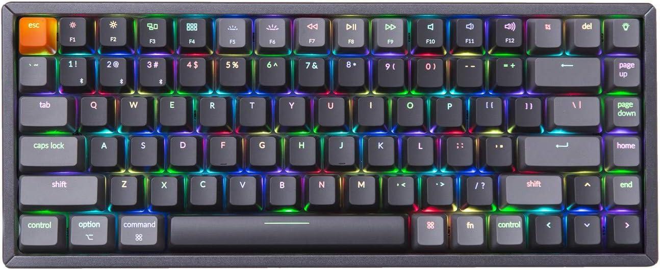imageKeychron K2 Version 2 Wireless Gaming Mechanical Keyboard BluetoothUSB Wired Compact 84 Keys RGB LED Backlit NKey Rollover Aluminum Frame for Mac Windows Gateron G Pro Brown SwitchGateron Brown Switch2