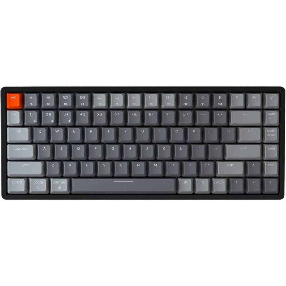 imageKeychron K2 Version 2 Wireless Gaming Mechanical Keyboard BluetoothUSB Wired Compact 84 Keys RGB LED Backlit NKey Rollover Aluminum Frame for Mac Windows Gateron G Pro Brown SwitchGateron Blue Switch