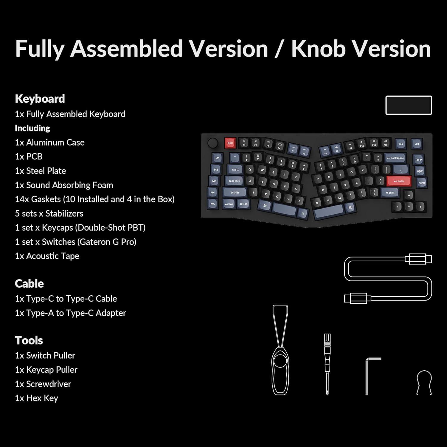 imageKeychron Q10 Wired Custom Mechanical Keyboard Knob Version 75 Alice Layout QMKVIA Programmable Macro with Hotswappable Gateron G Pro Brown Switch Compatible with Mac Windows Linux BlackHotswap Gateron G Pro Brown SwitchB