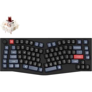 Keychron Q10 Wired Custom Mechanical Keyboard Knob Version, 75% Alice Layout QMK/VIA Programmable Macro with Hot-swappable Gateron G Pro Brown Switch Compatible with Mac Windows Linux (Black)(Hot-swap Gateron G Pro Brown Switch-B)