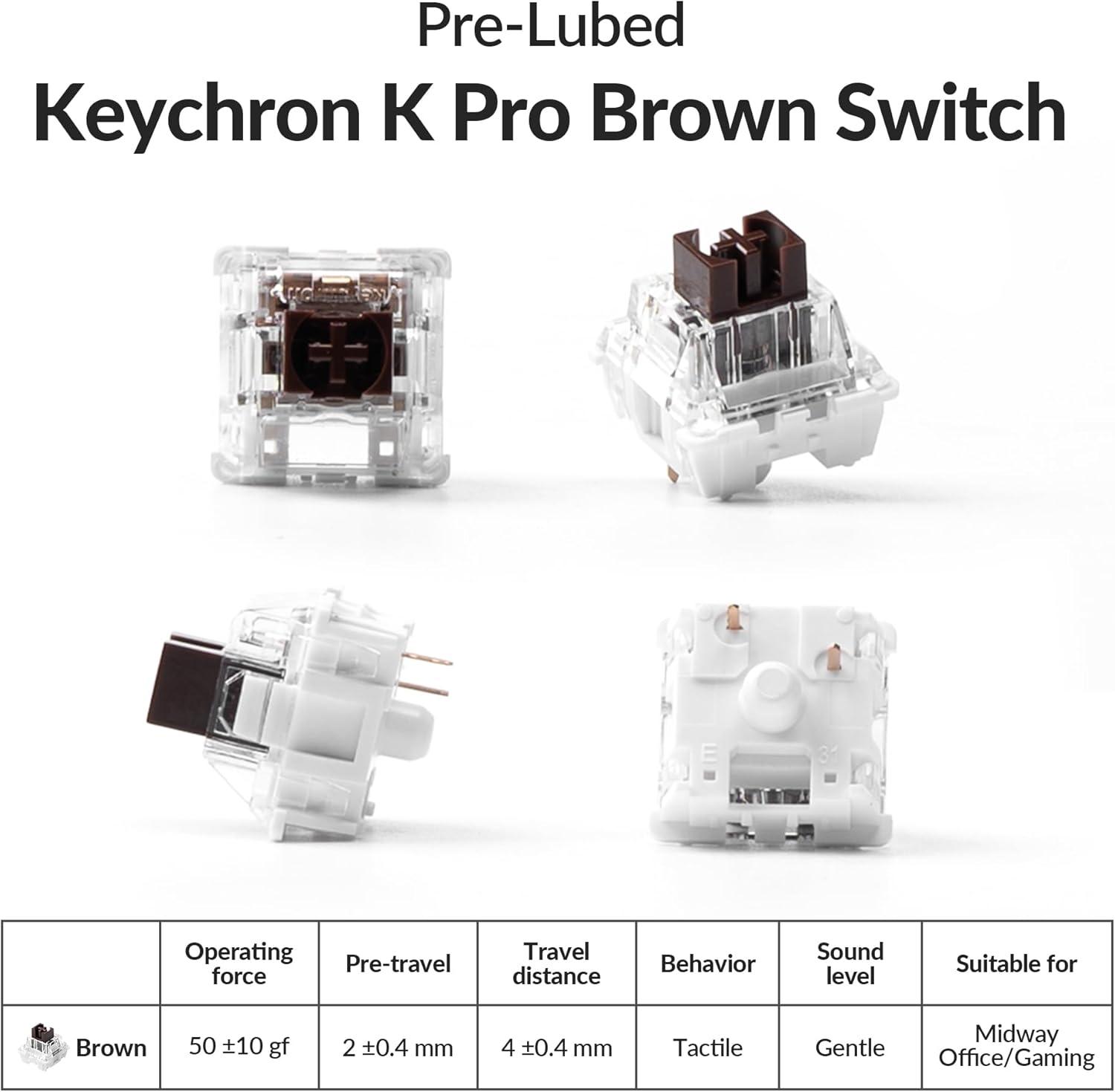 imageKeychron V2 Wired Custom Mechanical Keyboard Knob Version 65 Layout QMKVIA Programmable with Hotswappable K Pro Brown Switch Compatible with Mac Windows Linux Frosted BlackTranslucentCarbon Black Solid