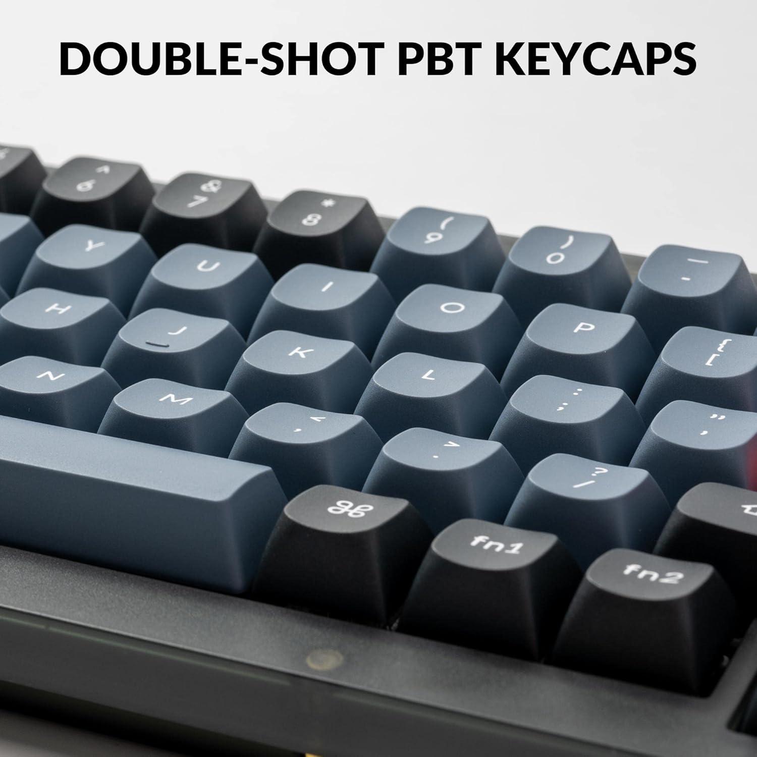 imageKeychron V2 Wired Custom Mechanical Keyboard Knob Version 65 Layout QMKVIA Programmable with Hotswappable K Pro Brown Switch Compatible with Mac Windows Linux Frosted BlackTranslucentHotswap Keychron K Pro Blue Switch