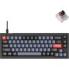 Keychron V2 Wired Custom Mechanical Keyboard Knob Version, 65% Layout QMK/VIA Programmable with Hot-swappable K Pro Brown Switch Compatible with Mac Windows Linux (Frosted Black-Translucent)(Frosted Black – Translucent))