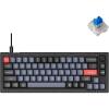 Keychron V2 Wired Custom Mechanical Keyboard Knob Version, 65% Layout QMK/VIA Programmable with Hot-swappable K Pro Brown Switch Compatible with Mac Windows Linux (Frosted Black-Translucent)(Hot-swap Keychron K Pro Blue Switch)