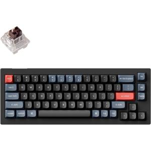 Keychron V2 Wired Custom Mechanical Keyboard Knob Version, 65% Layout QMK/VIA Programmable with Hot-swappable K Pro Brown Switch Compatible with Mac Windows Linux (Frosted Black-Translucent)(Carbon Black – Solid)