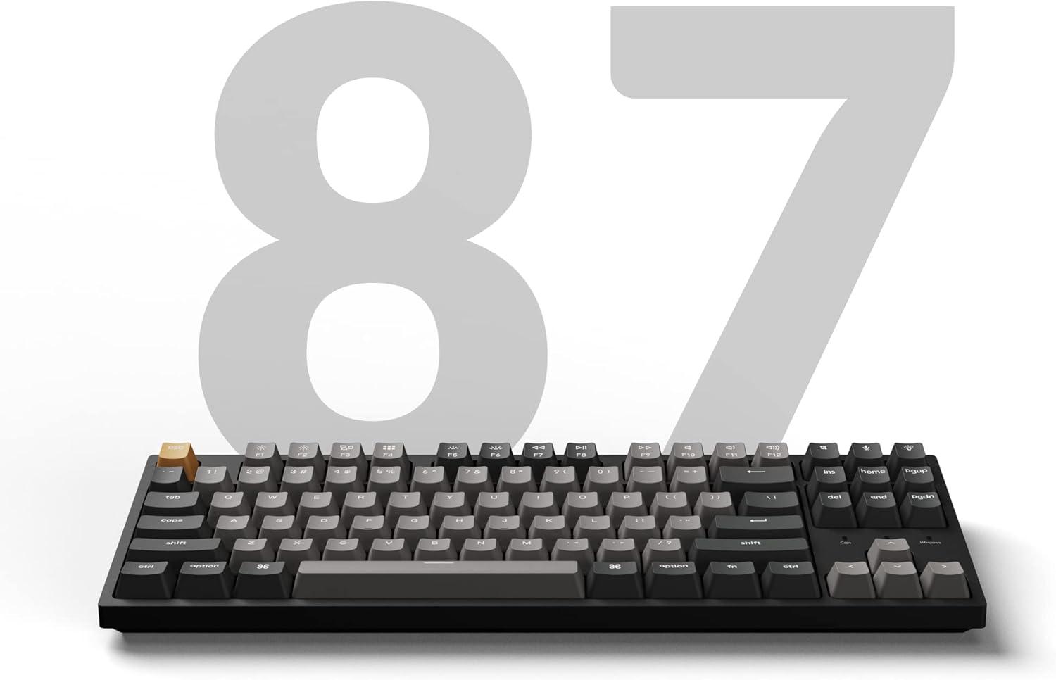 imageKeychron C1 Pro QMKVIA Custom Wired Mechanical Keyboard TKL Layout 87Keys Programmable PBT Keycaps RGB Backlight K Pro Brown Switch for Mac Windows LinuxBrown Switch