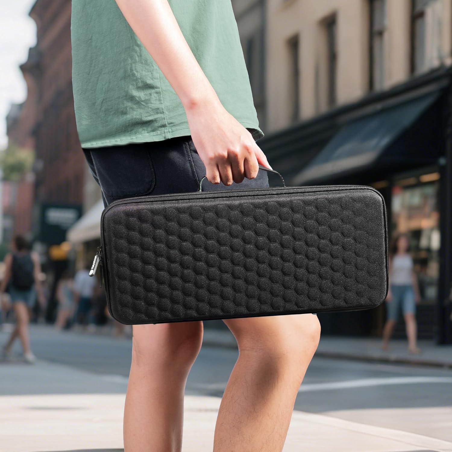 imageKeychron Carrying Case for Q6V6K10 ProK10 HE Black EVA Hard Shell Canvas Bag with Comfortable Handle for Travel amp Storage