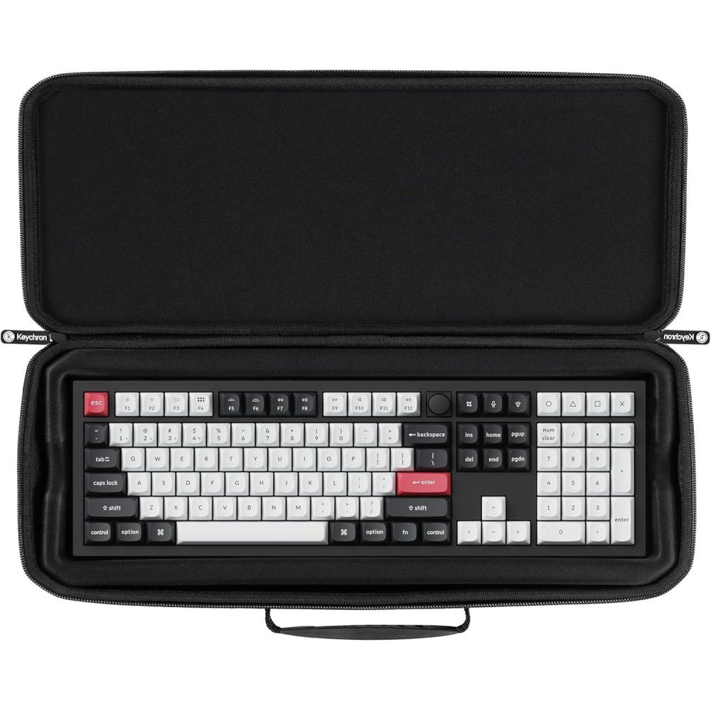 imageKeychron Carrying Case for Q6V6K10 ProK10 HE Black EVA Hard Shell Canvas Bag with Comfortable Handle for Travel amp Storage