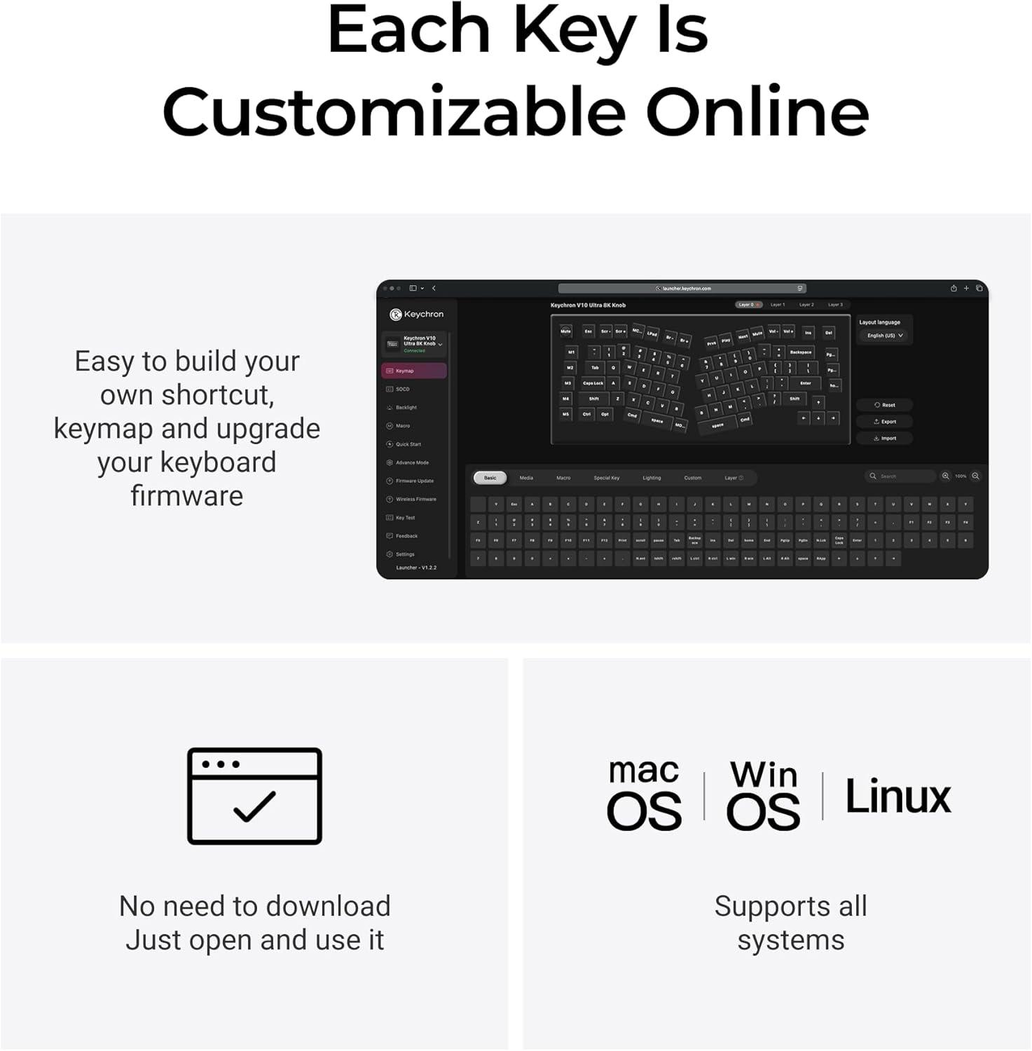 imageKeychron V10 Ultra 8K Wireless Mechanical Keyboard 75 Alice Ergonomic Layout 8000Hz 24GHzBluetooth 53USBC Wired HotSwappable ZMK Custom Keyboard with KnobPBT Keycaps for Mac amp WindosBlackBrowns witch