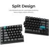 Keychron Q11 Ultra 8K Polling Rate Wireless Split Ergonomic Mechanical Keyboard, 75% Split Layout with 2 Knobs, 2.4 GHz/Bluetooth/Wired, Aluminum Hot-Swappable RGB Banana Switch for Mac Windows Linux(Keychron Silk POM Banana Switch)