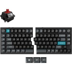 Keychron Q11 Ultra 8K Polling Rate Wireless Split Ergonomic Mechanical Keyboard, 75% Split Layout with 2 Knobs, 2.4 GHz/Bluetooth/Wired, Aluminum Hot-Swappable RGB Banana Switch for Mac Windows Linux(Keychron Silk POM Red Switch)