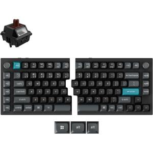 Keychron Q11 Ultra 8K Polling Rate Wireless Split Ergonomic Mechanical Keyboard, 75% Split Layout with 2 Knobs, 2.4 GHz/Bluetooth/Wired, Aluminum Hot-Swappable RGB Banana Switch for Mac Windows Linux(Keychron Silk POM Brown Switch)