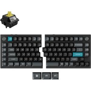 Keychron Q11 Ultra 8K Polling Rate Wireless Split Ergonomic Mechanical Keyboard, 75% Split Layout with 2 Knobs, 2.4 GHz/Bluetooth/Wired, Aluminum Hot-Swappable RGB Banana Switch for Mac Windows Linux(Keychron Silk POM Banana Switch)