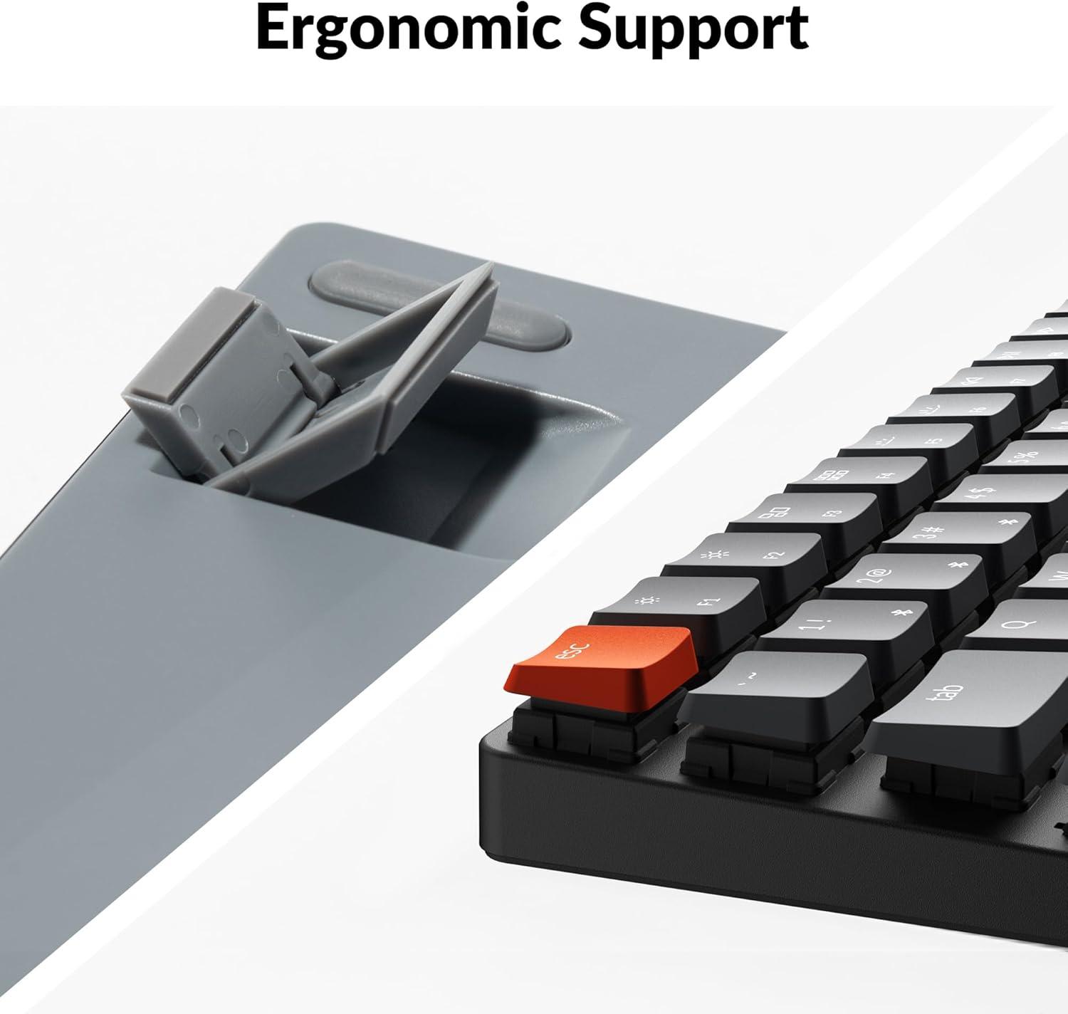 imageKeychron K3 Version 2 84 Keys UltraSlim WirelessWired Mechanical Keyboard with White LED Backlit LowProfile Gateron Mechanical Blue Switch Compatible with Mac WindowsBule Switch