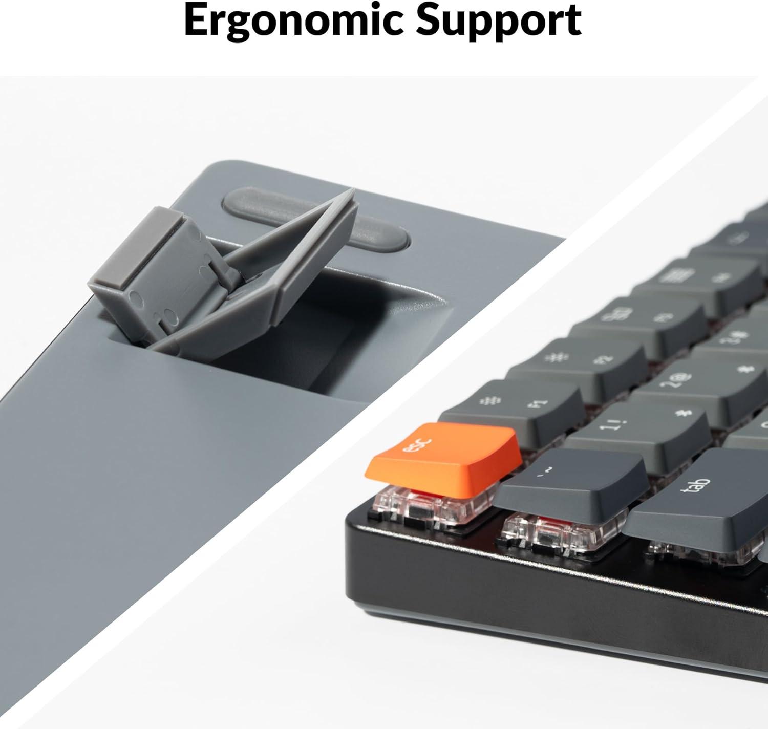 imageKeychron K3 Version 2 84 Keys UltraSlim WirelessWired Mechanical Keyboard with White LED Backlit LowProfile Gateron Mechanical Blue Switch Compatible with Mac WindowsKeychron Brown Switch