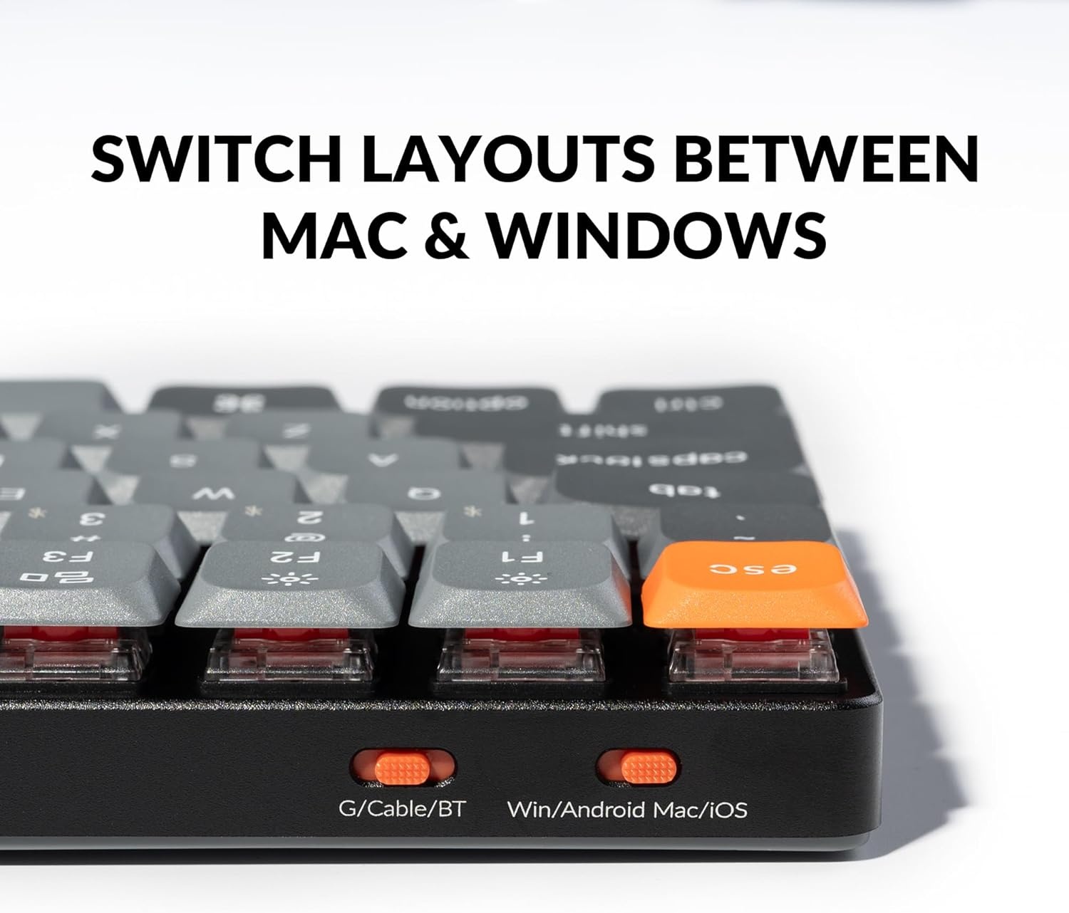 imageKeychron K3 Max LowProfile Wireless Mechanical Keyboard 75 Layout 24 GHz Bluetooth QMK White Backlight UltraSlim with Gateron Brown Switch Compatible with Mac Windows LinuxLow Profile Gateron Red Switch